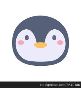 Vector penguin. cute animal face design for kids.