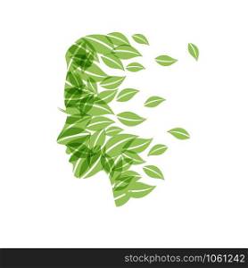 Vector person ecological, thinking green, vegan concept