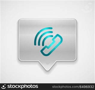 Vector phone support web button. Vector phone support web button, digital technology concept, old phone icon