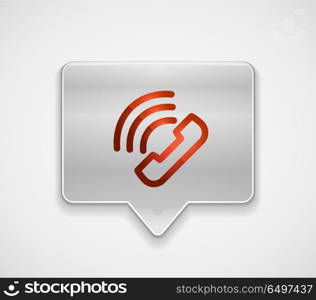 Vector phone support web button. Vector phone support web button, digital technology concept, old phone icon