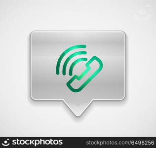 Vector phone support web button. Vector phone support web button, digital technology concept, old phone icon