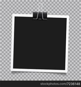 Vector photo frame.Set of realistic paper instant photograph.Template design.