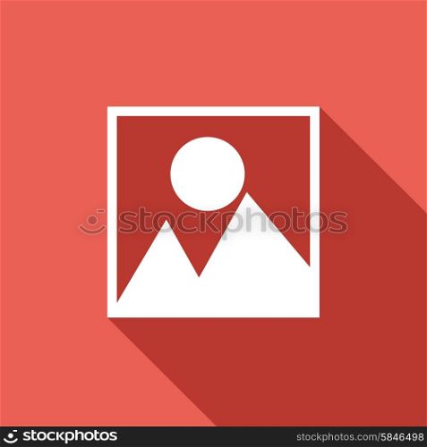 Vector photograph icon with long shadow