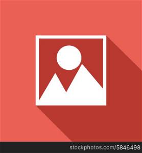 Vector photograph icon with long shadow