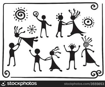 Vector pictograms of dancing people