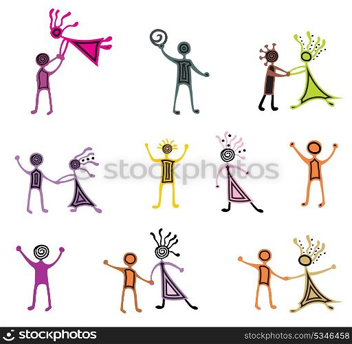 Vector pictograms of dancing people