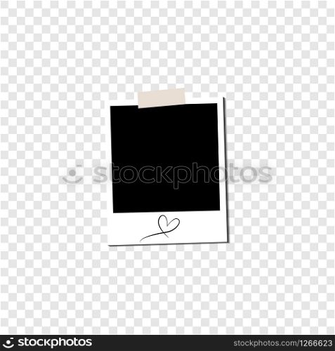 vector picture frame picture with heart on background