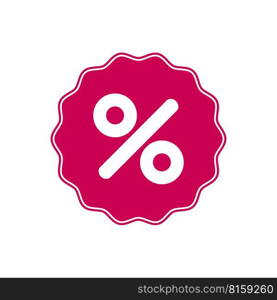 Vector pink icon for price tag, label, sale concept.