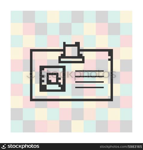 Vector pixel icon badge on a square background. Vector pixel icon badge on a square background.