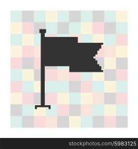 Vector pixel icon flag on a square background. Vector pixel icon flag on a square background.
