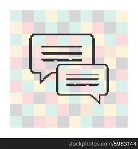 Vector pixel icon speech bubbles on a square background. Vector pixel icon speech bubbles on a square background.