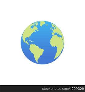 Vector planet Earth icon. Flat planet Earth icon.