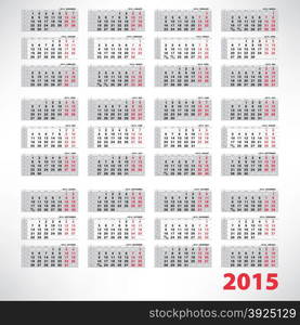 Vector planning quarterly calendar 2015