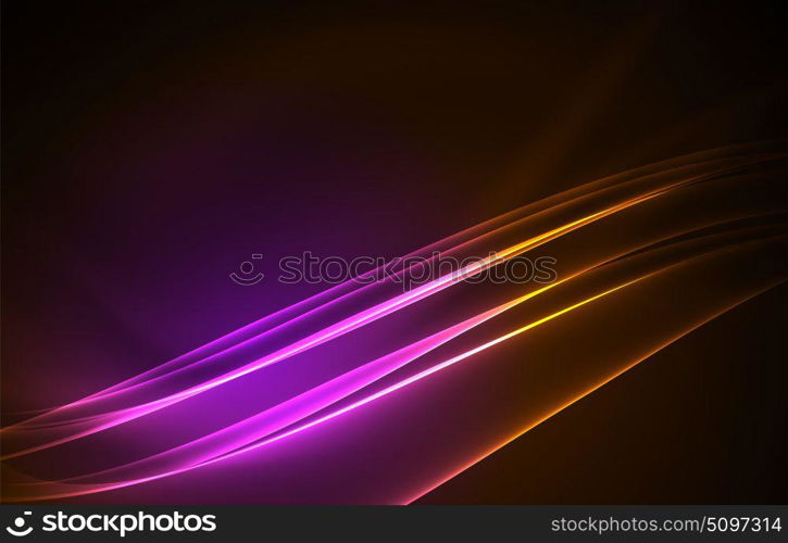 Vector polar lights concept background. Vector polar lights concept, glowig shapes in the dark, abstract background