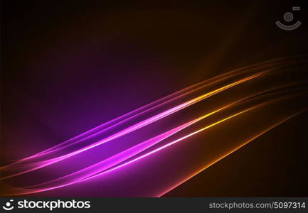 Vector polar lights concept background. Vector polar lights concept, glowig shapes in the dark, abstract background