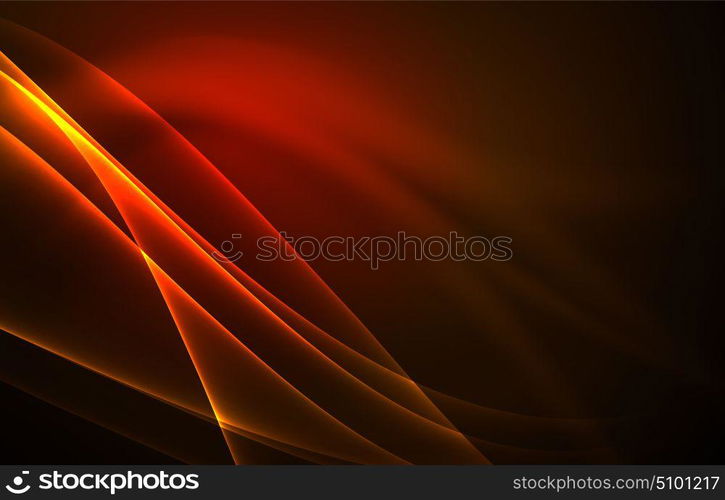 Vector polar lights concept background. Vector polar lights concept, glowig shapes in the dark, abstract background