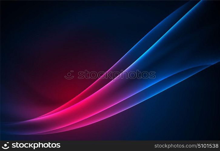 Vector polar lights concept background. Vector polar lights concept, glowig shapes in the dark, abstract background