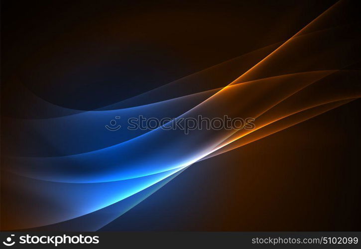 Vector polar lights concept background. Vector polar lights concept, glowig shapes in the dark, abstract background