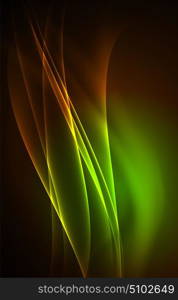 Vector polar lights concept background. Vector polar lights concept, glowig shapes in the dark, abstract background