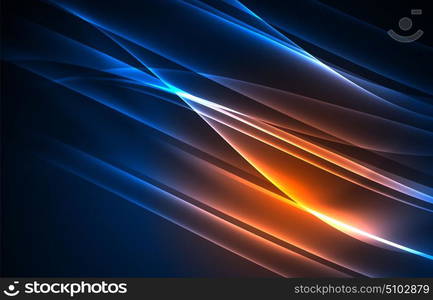 Vector polar lights concept background. Vector polar lights concept, glowig shapes in the dark, abstract background