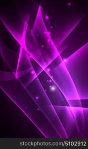 Vector polar lights concept background. Vector polar lights concept, glowig shapes in the dark, abstract background