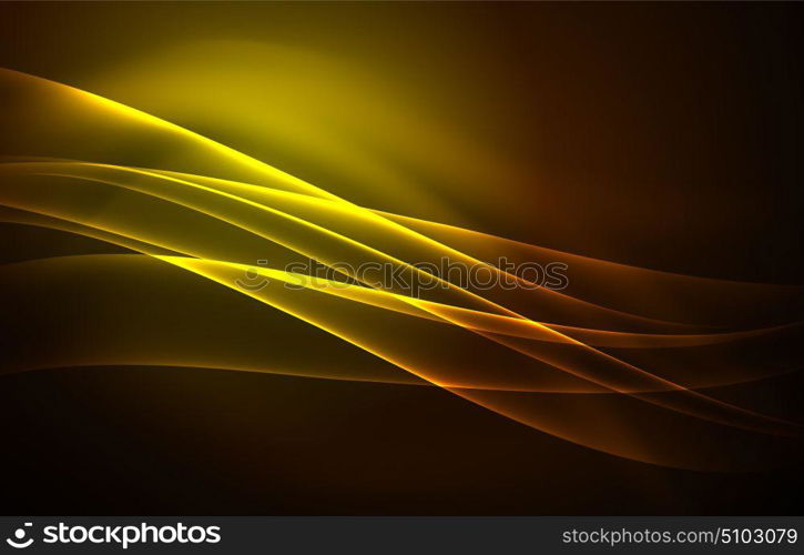 Vector polar lights concept background. Vector polar lights concept, glowig shapes in the dark, abstract background