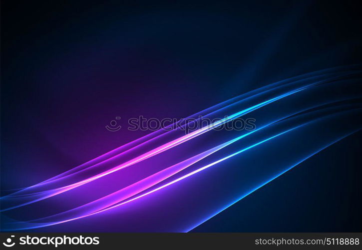 Vector polar lights concept background. Vector polar lights concept, glowig shapes in the dark, abstract background