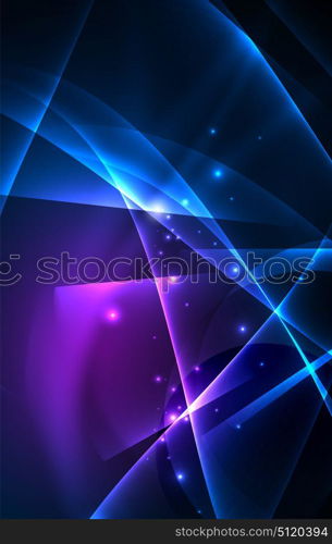 Vector polar lights concept background. Vector polar lights concept, glowig shapes in the dark, abstract background