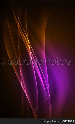 Vector polar lights concept background. Vector polar lights concept, glowig shapes in the dark, abstract background