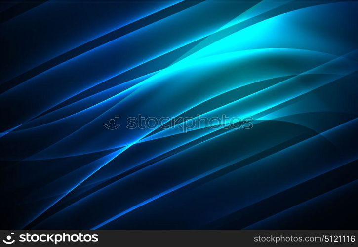 Vector polar lights concept background. Vector polar lights concept, glowig shapes in the dark, abstract background