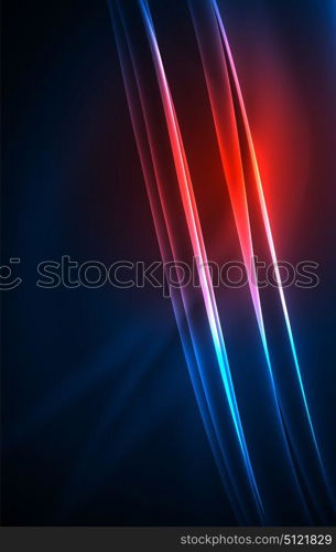 Vector polar lights concept background. Vector polar lights concept, glowig shapes in the dark, abstract background