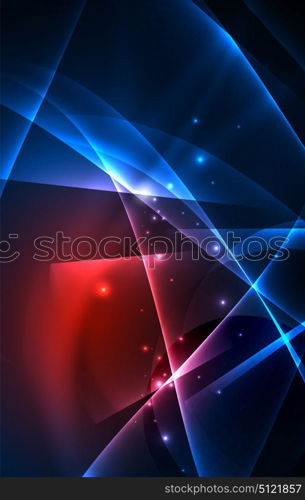 Vector polar lights concept background. Vector polar lights concept, glowig shapes in the dark, abstract background