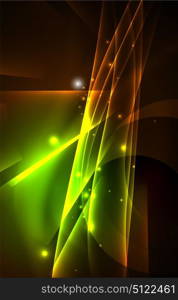 Vector polar lights concept background. Vector polar lights concept, glowig shapes in the dark, abstract background