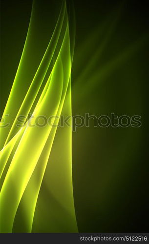 Vector polar lights concept background. Vector polar lights concept, glowig shapes in the dark, abstract background