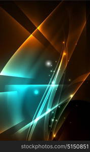 Vector polar lights concept background. Vector polar lights concept, glowig shapes in the dark, abstract background