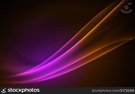 Vector polar lights concept background. Vector polar lights concept, glowig shapes in the dark, abstract background