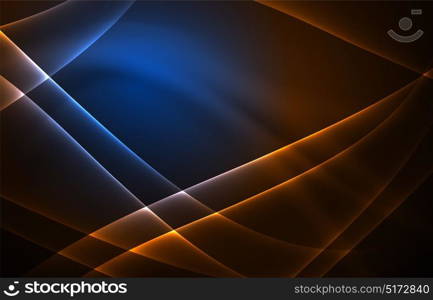 Vector polar lights concept background. Vector polar lights concept, glowig shapes in the dark, abstract background