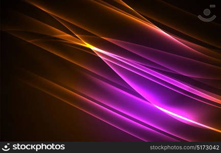 Vector polar lights concept background. Vector polar lights concept, glowig shapes in the dark, abstract background