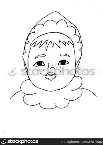 vector portrait child on white background