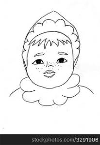 vector portrait child on white background