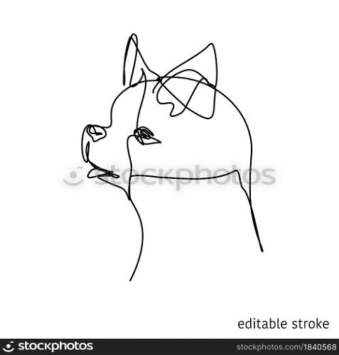 Vector Portrait of Chihuahua Breed in Continuous Line Art Style with Editable Stroke Isolated on White Background. Minimalistic Design.. . Portrait of Chihuahua Breed in Continuous Line Art Style with Editable Stroke Isolated on White Background. Minimalistic Design. Vector Illustration.