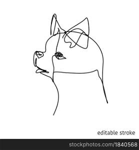 Vector Portrait of Chihuahua Breed in Continuous Line Art Style with Editable Stroke Isolated on White Background. Minimalistic Design.. . Portrait of Chihuahua Breed in Continuous Line Art Style with Editable Stroke Isolated on White Background. Minimalistic Design. Vector Illustration.