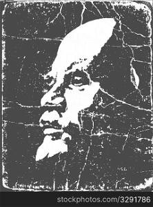 vector portrait of the lenin on poster