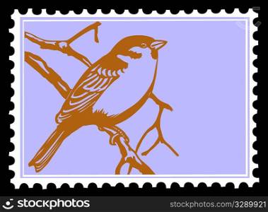 vector postage stamps on black background