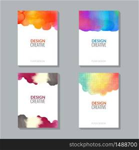 Vector Poster Flyer Templates with Watercolor Paint Splash. Abstract Background for Business Documents, Flyers, Posters and Placards. Vector Poster Flyer Templates with Watercolor Paint Splash. Abstract Background for Business Documents, Flyers, Posters and Placards.