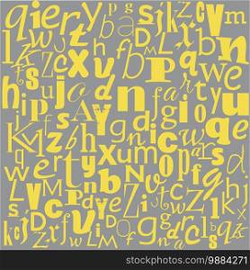 Vector poster of abstract alphabet. Artwork in retro style