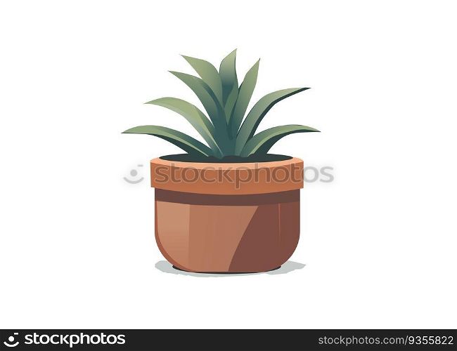 vector pot, vase with a plant at home 