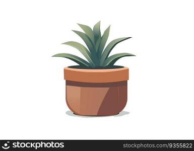  vector pot, vase with a plant at home 
