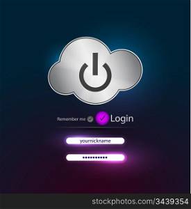 Vector power button. Login page