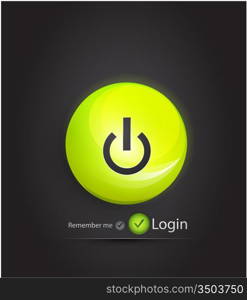 Vector power button. Login page